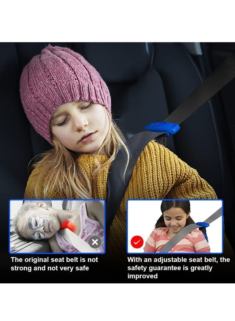 Seat Belt Adjuster for Kids, Seat Belt Clips Adjuster, Car Shoulder Neck Safety Positioner (Blue) - Image 5